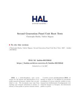 Second Generation Panel Unit Root Tests - HAL