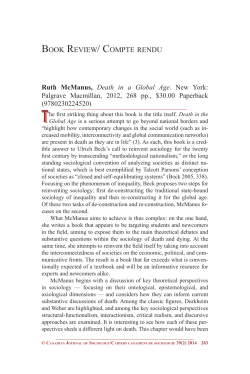BOOK REVIEW/ COMPTE RENDU Ruth McManus, Death in a