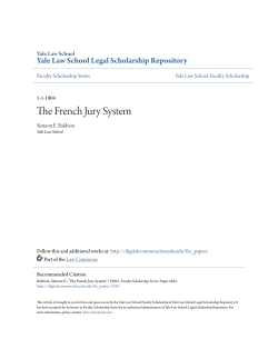 The French Jury System - Yale Law School Legal Scholarship