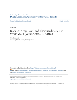 Black US Army Bands and Their Bandmasters in World War I