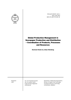 Global Production Management in Newspaper Production and