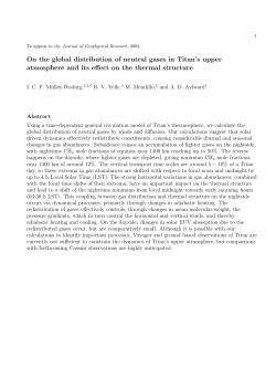 On the global distribution of neutral gases in