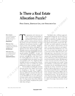 Is There a Real Estate Allocation Puzzle?