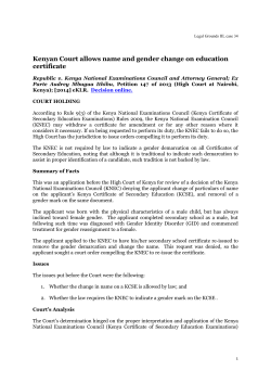 Republic v. Kenya National Exam