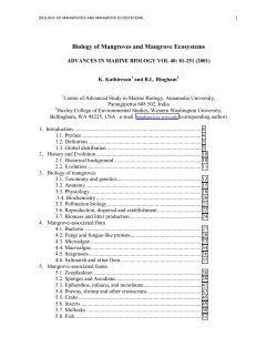 Biology of Mangroves and Mangrove Ecosystems