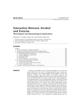 Interaction Between Alcohol and Exercise