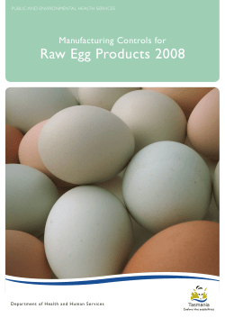Manufacturing Controls for Raw Egg Products 2008