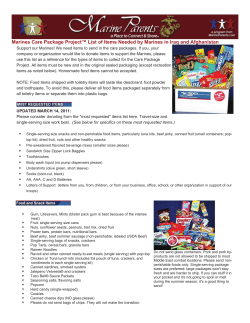 Care Package Items List - Moms of Marines Support