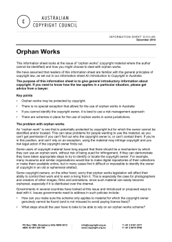 Orphan Works - Australian Copyright Council