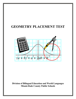 Programmatic Assessment - Geometry Placement Test