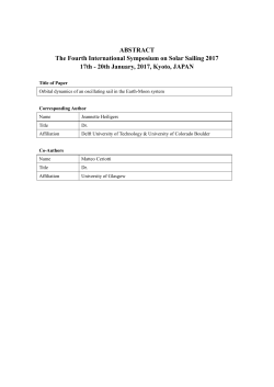 ABSTRACT The Fourth International Symposium on Solar Sailing 2017