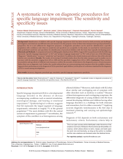 A systematic review on diagnostic procedures for specific language