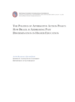the politics of affirmative action policy: how brazil is addressing past