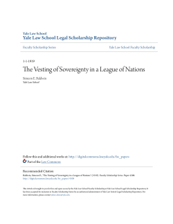 The Vesting of Sovereignty in a League of Nations