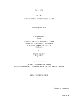 Team No. 4 No. 14-1331 IN THE SUPREME COURT OF THE