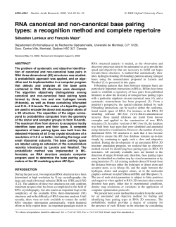RNA canonical and non-canonical base pairing