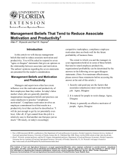 Management Beliefs That Tend to Reduce Associate Motivation and