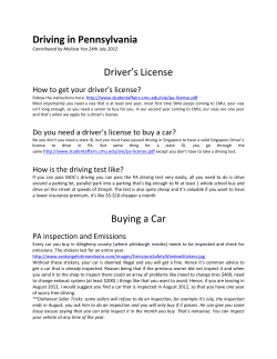 Driving/buying a car in Pennsylvania