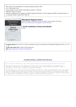 On the constitution of Atoms and Molecules