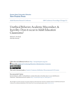 Unethical Behavior, Academic Misconduct