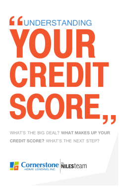 UNDERSTANDING YOUR CREDIT SCORE