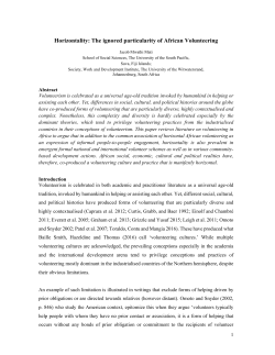 Horizontality: The ignored particularity of African Volunteering