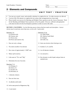 2 &middot; Elements and Compounds