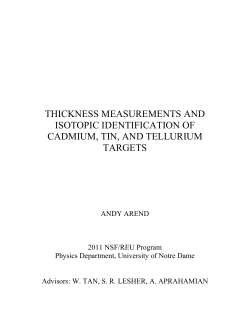 thickness measurements and isotopic identification of cadmium, tin