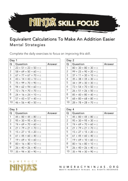 Equivalent Calculations To Make An Addition