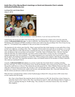 Audio files of Sun Myung Moon`s teachings on David and Alexandra