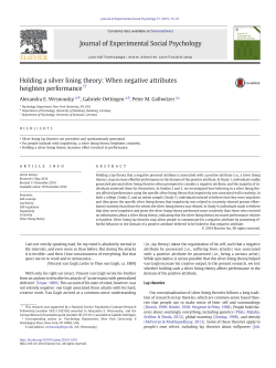 Holding a silver lining theory: When negative attributes heighten