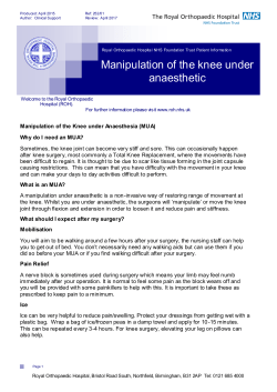 Manipulation of the knee under anaesthetic