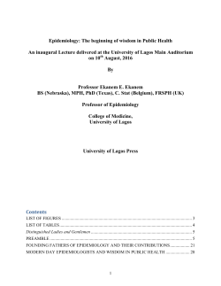 Epidemiology: The Beginning of Wisdom in Public Health
