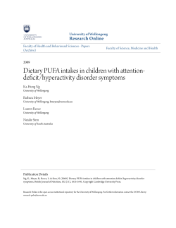 Dietary PUFA intakes in children with attention