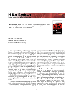 Untitled [Kevin Braam on My Lai: An American Atrocity in the - H-Net