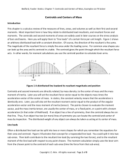 Centroids and Centers of Mass