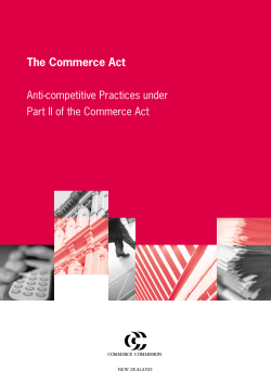 The Commerce Act - Commerce Commission