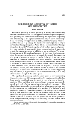 821 NON-EUCLIDEAN GEOMETRY OF JOINING