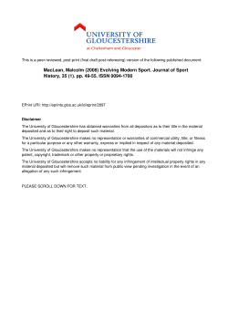 Evolving Modern Sport - University of Gloucestershire