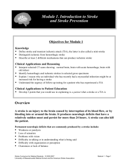 StrokeStop Module 1 - UMass Medical School