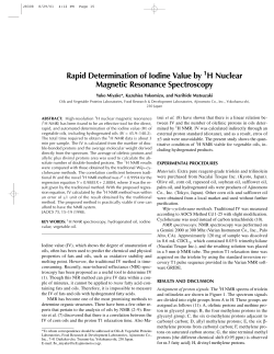 Rapid Determination of Iodine Value by H Nuclear Magnetic