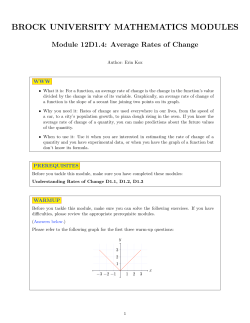 BROCK UNIVERSITY MATHEMATICS MODULES