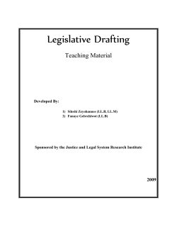 Legislative Drafting - Ethiopian Legal Brief