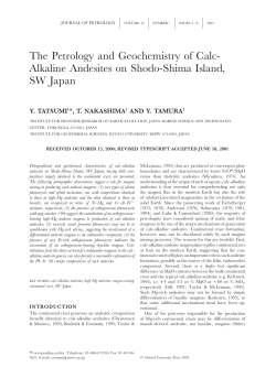 The Petrology and Geochemistry of Calc- Alkaline