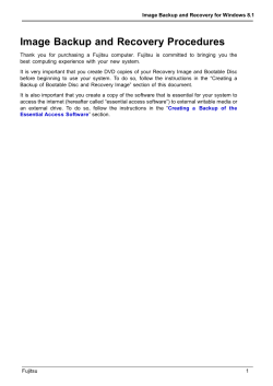 Image Backup and Recovery Procedures