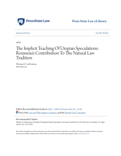 Rousseau`s Contribution To The Natural Law Tradition