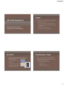 LIB 1010 Module 6 - Dixie State University Library