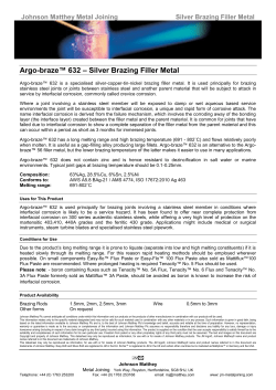 Argo-braze&trade; 632 &ndash; Silver Brazing Filler Metal