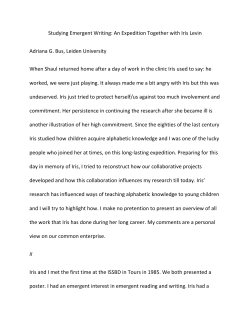 Studying Emergent Writing: An Expedition Together with Iris Levin