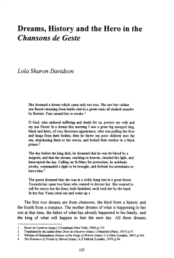 Dreams, History and the Hero in the Chansons de Geste